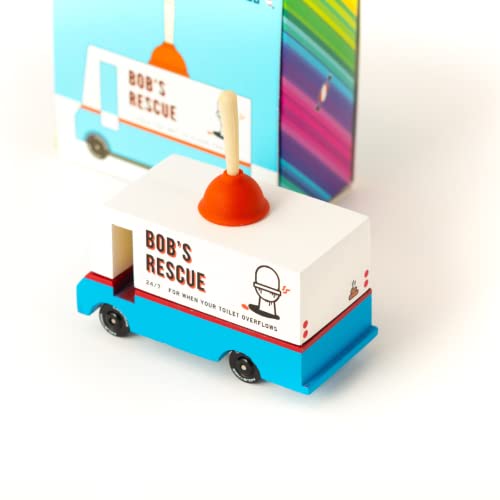 Candylab Toys – CANDYCAR® World Collection – Premium Handcrafted Wooden Car Toy – Plumbing Van