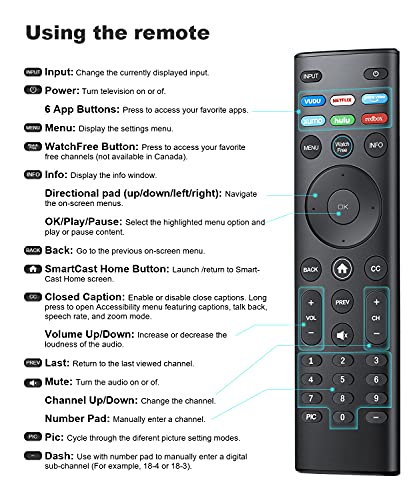 Universal Remote-Control Replacement for VIZIO D-Series M-Series P-Series V-Series UHD LED LCD Smart TV | The Storepaperoomates Retail Market - Fast Affordable Shopping