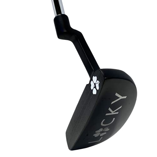 Lucky Golf Black Mallet Putter – Material: 431 Stainless Steel Casting – Loft: 3.5 Degrees – Lie: 72 Degrees – Finished Weight: 350 Grams – Length: 35 inches – Authentic Lucky Golf Rubber Grips