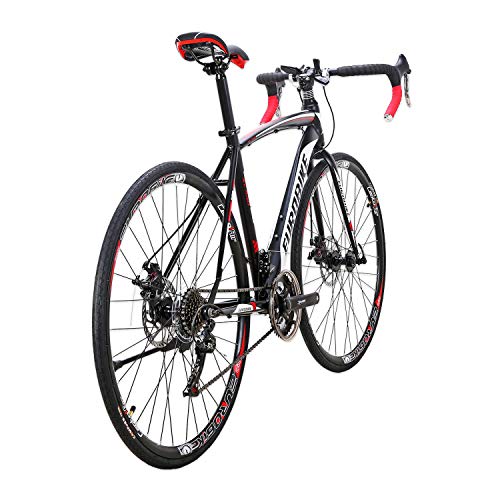 EUROBIKE YH-XC550 700C Road Bike for Men and Women Bicycle 19 Inches Frame 21 Speed Dual Disc Brake Commuter Bikes (30mm Rims)