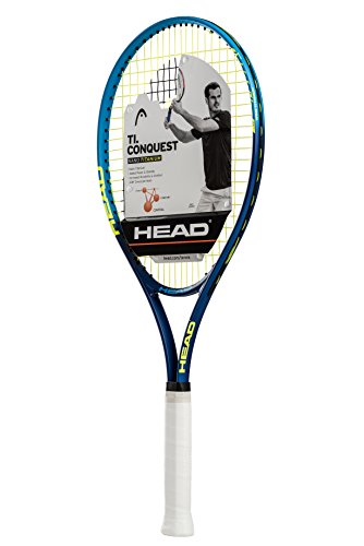 HEAD Ti. Conquest Tennis Racket – Pre-Strung Head Light Balance 27 Inch Racquet – 4 1/2 in Grip
