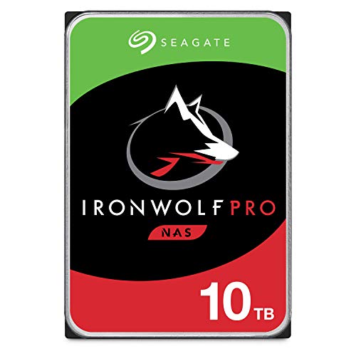 Seagate IronWolf Pro 10TB NAS Internal Hard Drive HDD – CMR 3.5 Inch SATA 6Gb/s 7200 RPM 256MB Cache for RAID Network Attached Storage, Data Rescue Services – Frustration Free Packaging (ST10000NE000)