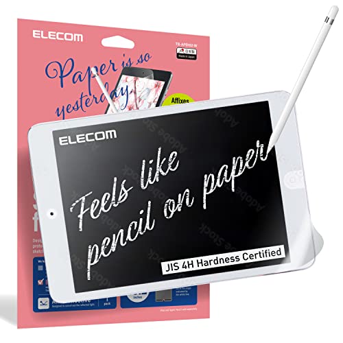 ELECOM Pencil Feel Screen Protector, Newer model(Easy-Install), Bond type, iPad 7 8 (10.2″, 2020,2019) Drawing/Notetaking/Anti-glare, Apple Pencil Compatible(TB-APB102-W)