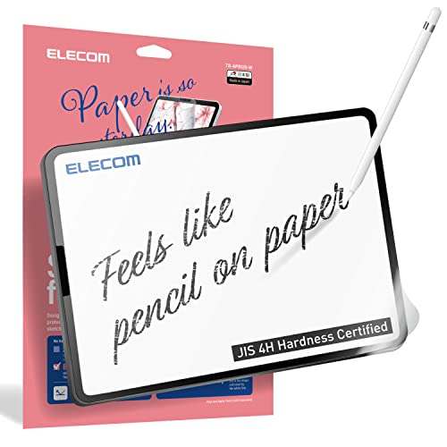 ELECOM Pencil Feel Screen Protector, Easy-Install, Bond type, for iPad Pro 12.9, (Released in 2022, 2021,2020,2018) Drawing/Notetaking/Anti-glare, Apple Pencil Compatible (TB-APB129-W)