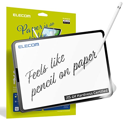 ELECOM Pencil Feel Screen Protector, Newer model(Easy-Install), Smooth type, Japan Made, iPad Pro12.9inch, (Released in 2022,2021,2020,2018) Drawing/Notetaking/Anti-glare, Apple Pencil Compatible (TB-APS129-W)