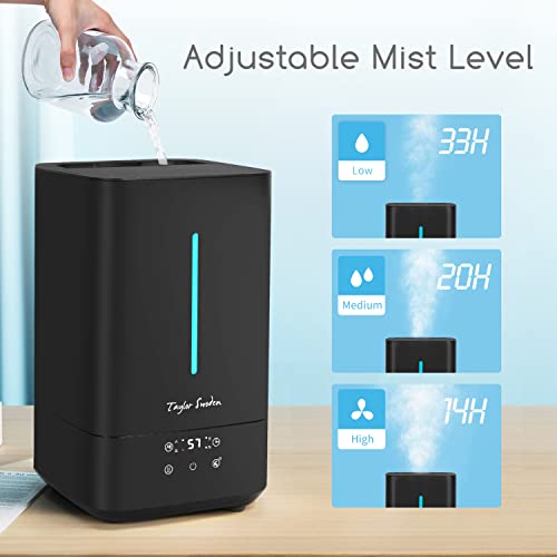 Humidifiers for Bedroom Warm and Cool Mist 5L Top Fill Water Tank Lasts Up to 30 Hours with Ultra Quiet, 3 Mist Modes, Auto Shut-Off, Night Light, Remote Control | The Storepaperoomates Retail Market - Fast Affordable Shopping