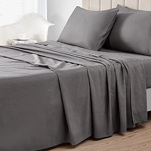 APMIEK Queen Bed Sheet Set, 16 inch Deep Pocket Microfiber Sheet Sets Queen Size Hotel Luxury Soft Cooling Sheets – Wrinkle & Fade Free Bedding Set – 4 Piece(Queen,Dark Grey) | The Storepaperoomates Retail Market - Fast Affordable Shopping