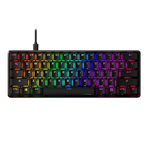 HyperX Alloy Origins 60 – Mechanical Gaming Keyboard, Ultra Compact 60% Form Factor, Double Shot PBT Keycaps, RGB LED Backlit, NGENUITY Software Compatible – Linear Red Switch (Renewed)