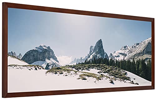 Displays2go 40″ x 13.5″ Extra-Wide Format Picture Frame, Wood Molding – Dark Brown Finish (PNFA40135W)