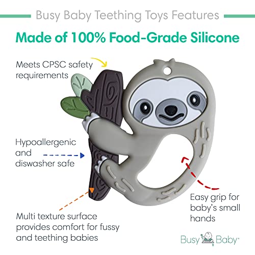 BUSY BABY Teething Toy â€“ 2-in-1 Teether and Toy for Babies and Toddlers â€“ As seen on Shark Tank â€“ Made from 100% Food Grade Silicone â€“ BPA Free and BPS Free â€“ Dishwasher Safe â€“ Sloth | The Storepaperoomates Retail Market - Fast Affordable Shopping