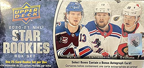 STAR ROOKIES 2020 2021 Upper Deck NHL Limited Edition Factory Sealed 25 Card Set with Alexis Lafrenière and Kirill Kaprizov PLUS Others
