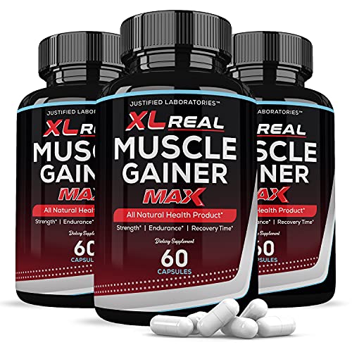(3 Pack) XL Real Muscle Gainer Max 1600MG All Natural Advanced Men’s Heath Formula 180 Capsules