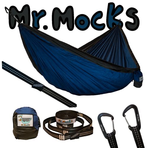 Mr. Mocks Camping Hammocks | Single Double and Bunk Bed Backpacking Hammock | Featherlite Outdoorsman Survival | hammok hamick hamock | (Midnight Rider, ThirdWheeler)