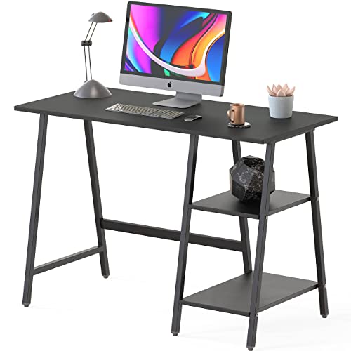 SHW Trestle Home Office Computer Desk, Black