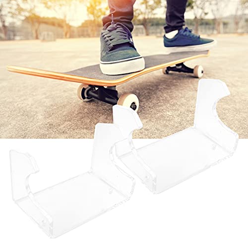 Skateboards Rack, To Scratches Perfect Accessory Longboard Display Rack Save Space for in Your Home for Skate Shop(2-pack transparent)