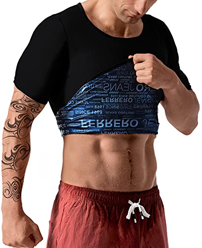 Men Sauna Shirt Sweat Suit Slimming Vest Workout Tank Top Waist Trainer Shaper(BH6004-01WT-XXL)