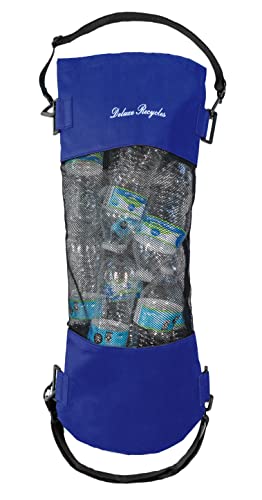 Deluxe Recycles Portable Mesh Trash Bag for Boat – Washable Leakproof Outdoor Garbage Bags for Boat, Kayak or Camper – Lightweight & Large Capacity Bin Bag (Blue)