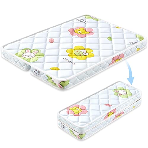 Foldable Pack and Play Mattress Topper Fits for Graco & Baby Trend &Pamo Babe Playard, Comfort and Breathable Pack N Play Mattresses Pad, Firmness Playard Mattress ，Premium Foam Playpen Mattresses