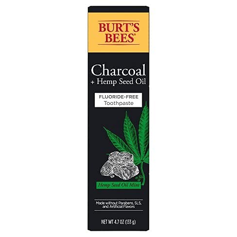 Burt’s Bees Toothpaste Charcoal + Hemp Seed Oil Flouride-Free 4.7 Ounce