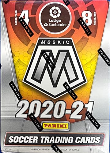 2020-2021 Panini Mosaic LaLiga Soccer Sealed 32 Card Blaster Box – Look for Stained Glass La Liga and Autograph Cards