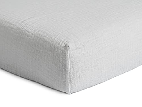 Meracorallo Muslin Fitted Crib Sheet, Soft and Breathable Solid Color Neutral Grey Baby Crib Sheet for Standard Crib and Toddler Mattresses | The Storepaperoomates Retail Market - Fast Affordable Shopping