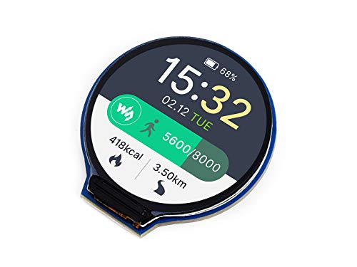 waveshare 1.28 inch Round LCD Display for Arduino/Jetson Nano/Raspberry Pi/STM32, 240×240 IPS Screen Monitor 65K RGB Colors, Using SPI Bus, Embedded GC9A01 Driver