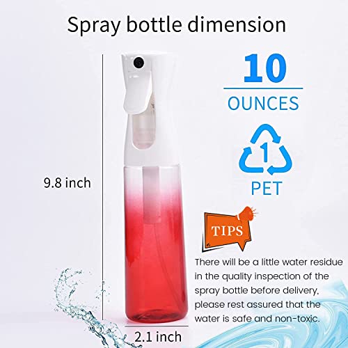 Hair Spray Bottles, 2 Packs Continuous Water Mister Spray Bottle Empty for Hairstyling, Skin Care, Cleaning and Plant Spraying, 300ml/ 10 Oz | The Storepaperoomates Retail Market - Fast Affordable Shopping