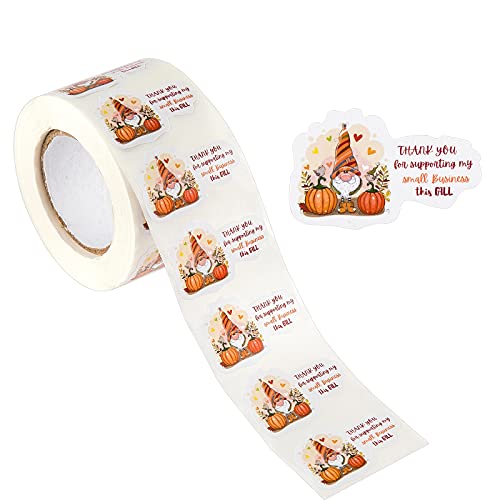 Thank You for Supporting My Small Business This Fall, Thank You Stickers Labels Happy Mail Shipping Stickers for Fall Thanksgiving Envelopes, Mailers, Gift Bags, Boxes, Packaging