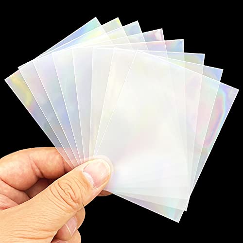 Black Lotus 100PCS Rainbow Foil Transparent Laser Clear Sleeves Idol Photo Cards Holographic Protector Trading Cards Shield Cover 61x88mm