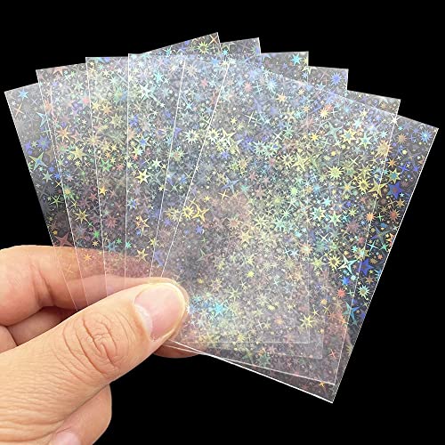 Black Lotus 100pcsLot Little Star Laser Flashing Card Sleeves Trading Cards Shield Magic Card Protector Holographic Foil Protective Cover 61x88mm
