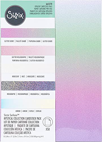 Sizzix Surfacez Opulent Cardstock A4 Mystical 50 Sheets, 665270, One Size, Multicolor