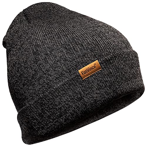 Beanie Winter Hat for Men Women Thermal Skull Cap Warm Beanies for Dad Mom Charcoal Gray