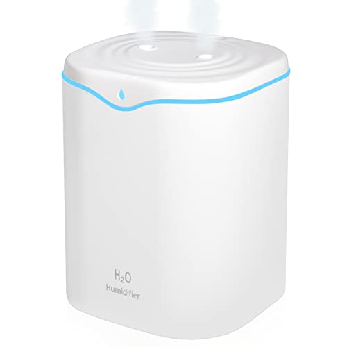 Humidifiers for Bedroom, 2L Cool Mist Humidifier for bedroom, USB Portable Desk Humidifier, Quiet Ultrasonic Humidifier with 2 Mist Modes and 7-Color Light, Auto Shut-Off, for Travel & home. SPURUPS