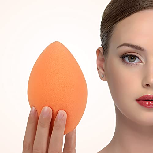 EXTRA LARGE 12CM Make Up Beauty Sponges Blender BIG for Face & BODY (1x Small 1x Large) -With 2 Sponge Holder- FASTER FLAWLESS APPLICATION for Foundation/Fake Tan/Powder/Blending/Setting/