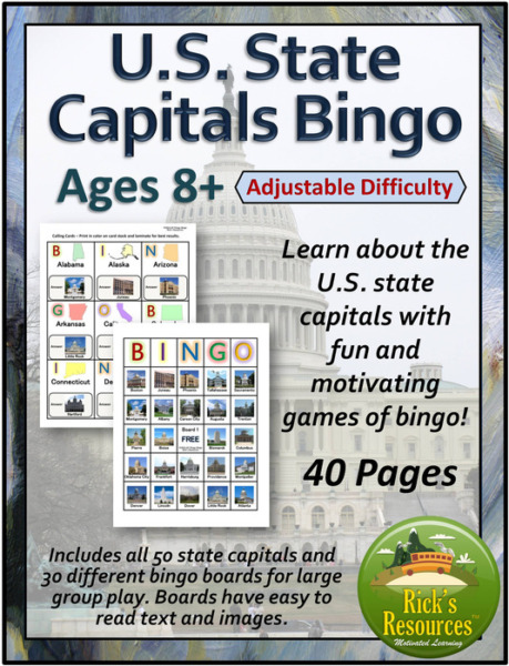 State Capitals Bingo Game