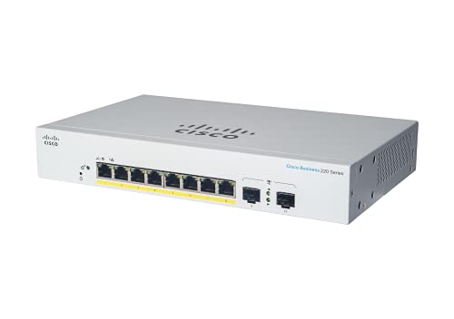 Cisco Business CBS220-8T-E-2G Smart Switch | 8 Port GE | 2x1G Small Form-Factor Pluggable (SFP) | 3-Year Limited Hardware Warranty (CBS220-8T-E-2G-NA)