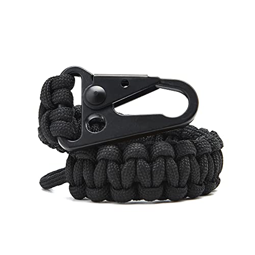Sotir sport Paracord Keychain,Cobra Weave 550 Paracord,7.7 Inch Woven, 10 Feet Unraveled,Every Day Carry (Black)
