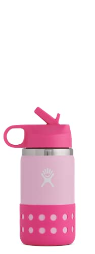 Hydro Flask 12 OZ Kids Wide Mouth Straw LID and Boot Plumeria