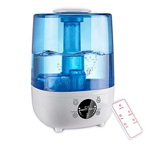 4L Cool Mist Humidifiers for Bedroom with Remote – Premium Unit Lasts Up to 24 Hours with 36dB Whisper Quiet Ultrasonic Humidifiers for Home with Adjustable 360° Rotation Nozzle, Auto Shut-Off | The Storepaperoomates Retail Market - Fast Affordable Shopping
