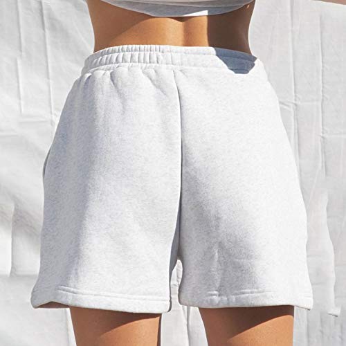 NUFIWI Women Casual Summer Workout Shorts Drawstring Athletic Sweat Shorts High Waist Running Yoga Y2K Shorts with Pockets (A1 Grey, S) | The Storepaperoomates Retail Market - Fast Affordable Shopping