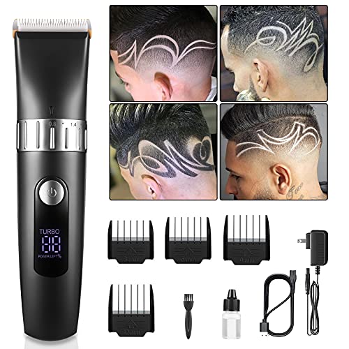 Hair Clipper for Men Hair Cutting 2-Speed Professional Cordless Hair Trimmer with 19-in-1 Complete Haircut Accessories USB Rechargeable LED Display Hair Cape Speed Adjustment Family Daily Use, Barber