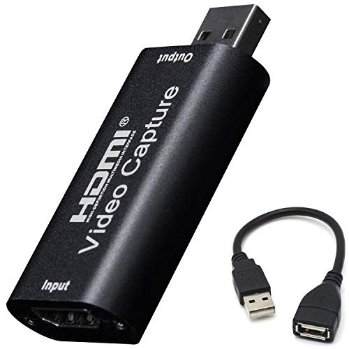 BlueAVS HDMI to USB Video Capture Card 1080P for Live Video Streaming Record via DSLR Camcorder Action Cam (Black)
