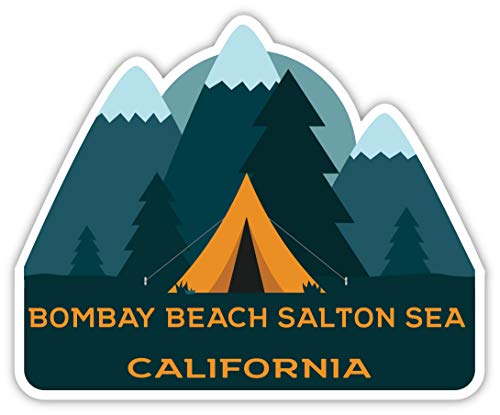Bombay Beach Salton Sea California Souvenir 4-Inch Fridge Magnet Camping Tent Design