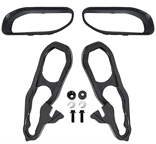 KARPAL 1 Pair Front Left & Right Frame Tow Hook + Bumper Bezel Compatible With 2019-2022 Ram 1500 Black