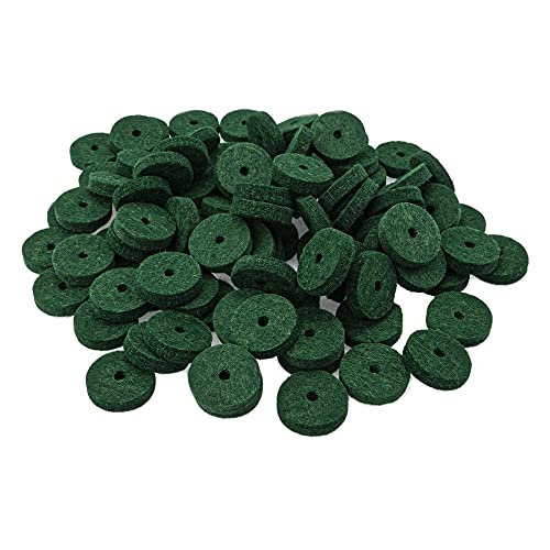 90Pcs Yootones Piano Felt Pads Accessory Washers Cushion Compatible with Keyboard Balance Front Rail Regulating Repair Parts Replacement (Green)