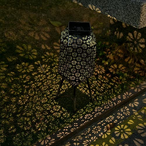MicDecor 2 PackWrought Iron Solar Palace Lanterns in The Garden, Solar Lights in The Lakeside (Silver)
