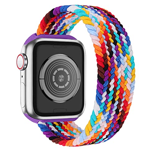 Stretchy Solo Loop Strap Compatible with Apple Watch Bands 38mm 40mm 41mm 42mm 44mm 45mm 49mm, Nylon Stretch Braided Women Men Wristband Compatible for iWatch SE Series 8 7 6 5 4 3 2 1