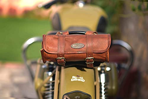GVB Natural World Genuine Vintage Leather Brown Bicycle Leather Bag Bike Saddle Pouch Handlebar seat Rear Tool kit Pannier Vintage Retro Gift for Men and Women