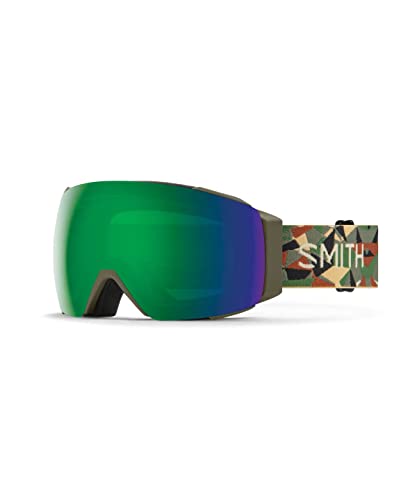 Smith Optics I/O MAG Low Bridge Fit Unisex Snow Winter Goggle – Alder Geo Camo, ChromaPop Everyday Green Mirror