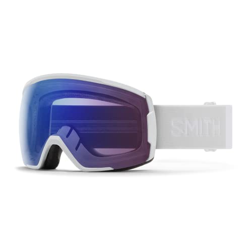 Smith Optics Proxy Low Bridge Fit Unisex Snow Winter Goggle – White Vapor, ChromaPop Photochromic Rose Flash